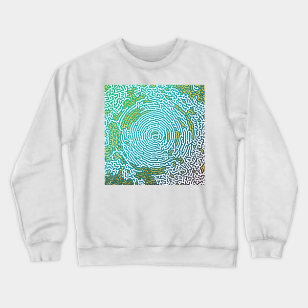 Green Blue Maze Labyrinth to get Lost in. Crewneck Sweatshirt by maak and illy